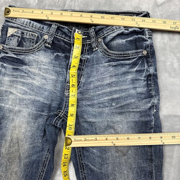 Salvage Havoc Jeans Men’s 30x33 Slim Straight Distressed Blue Denim - Picture 4 of 11